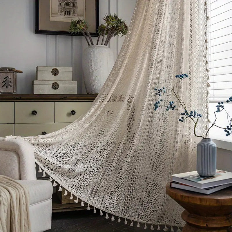 BohoHome | Chic Bohemian Crochet Curtain