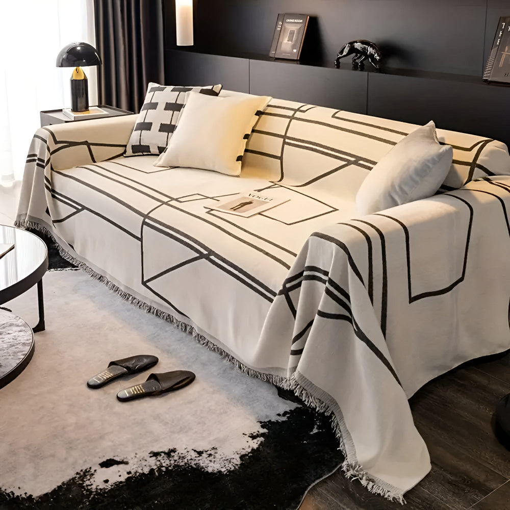 AbstractGrid | Modern Sofa Cover for Living Room Decor