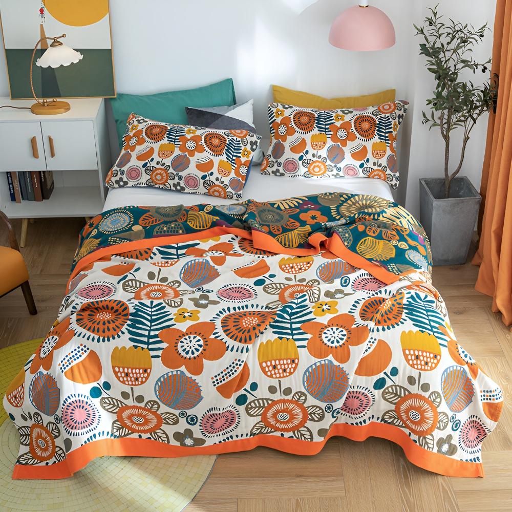 BohoCozy | Boho Cartoon Flower Throw Blanket