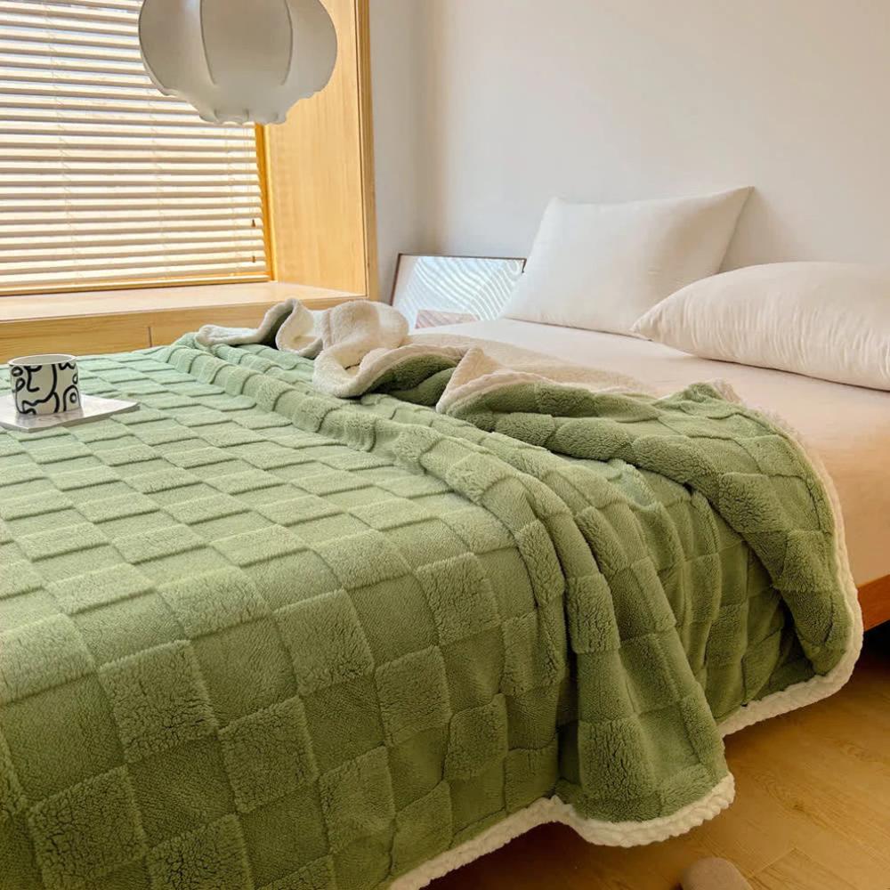 CozyHome | Plush Square Checkerboard Blanket