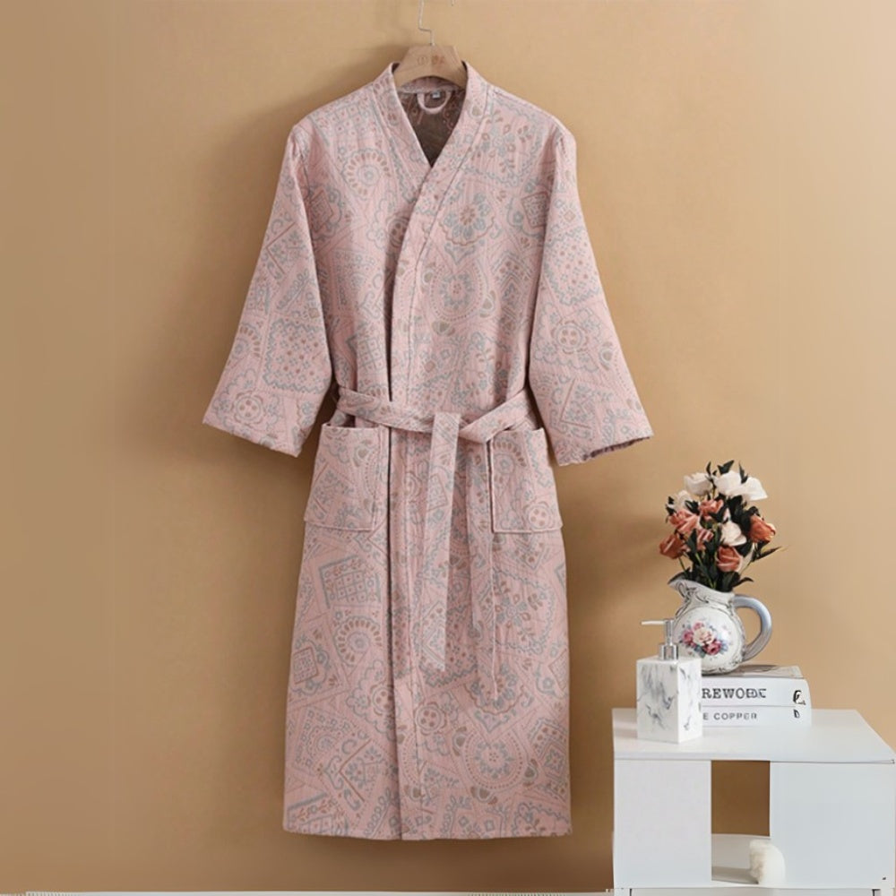 CozyLux | Plush Cotton Jacquard Bathrobe
