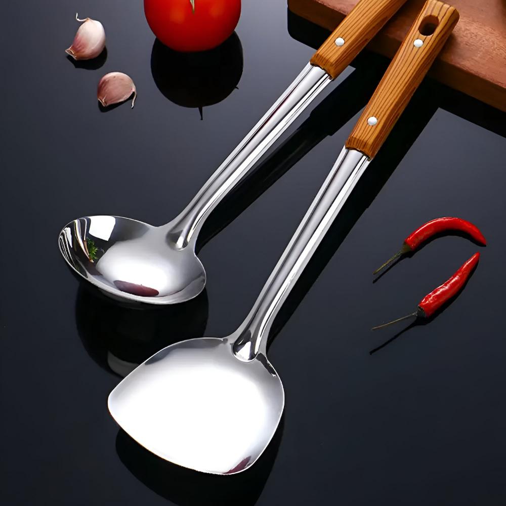 WoodGrip | Steel Kitchen Utensil Set 5-Piece