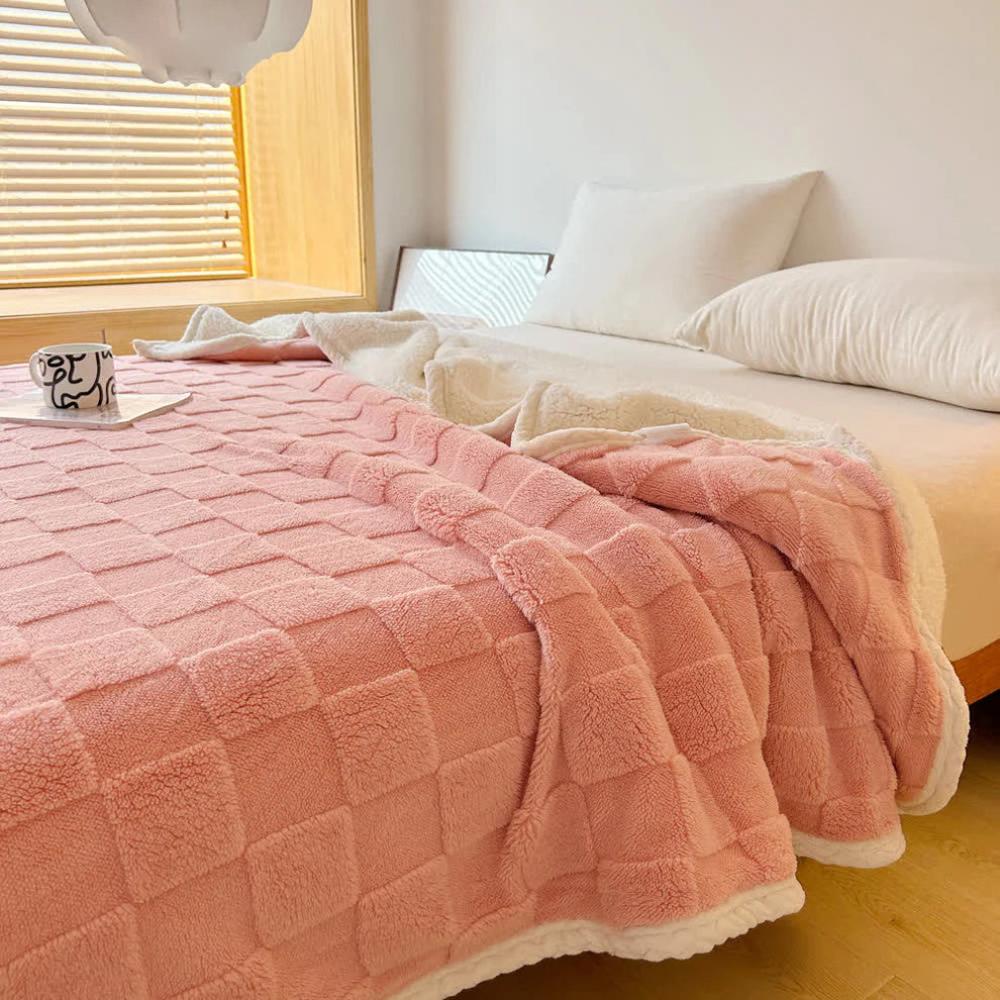 CozyHome | Plush Square Checkerboard Blanket