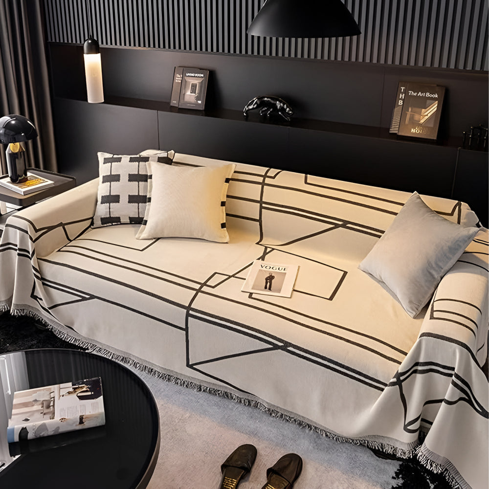 AbstractGrid | Modern Sofa Cover for Living Room Decor