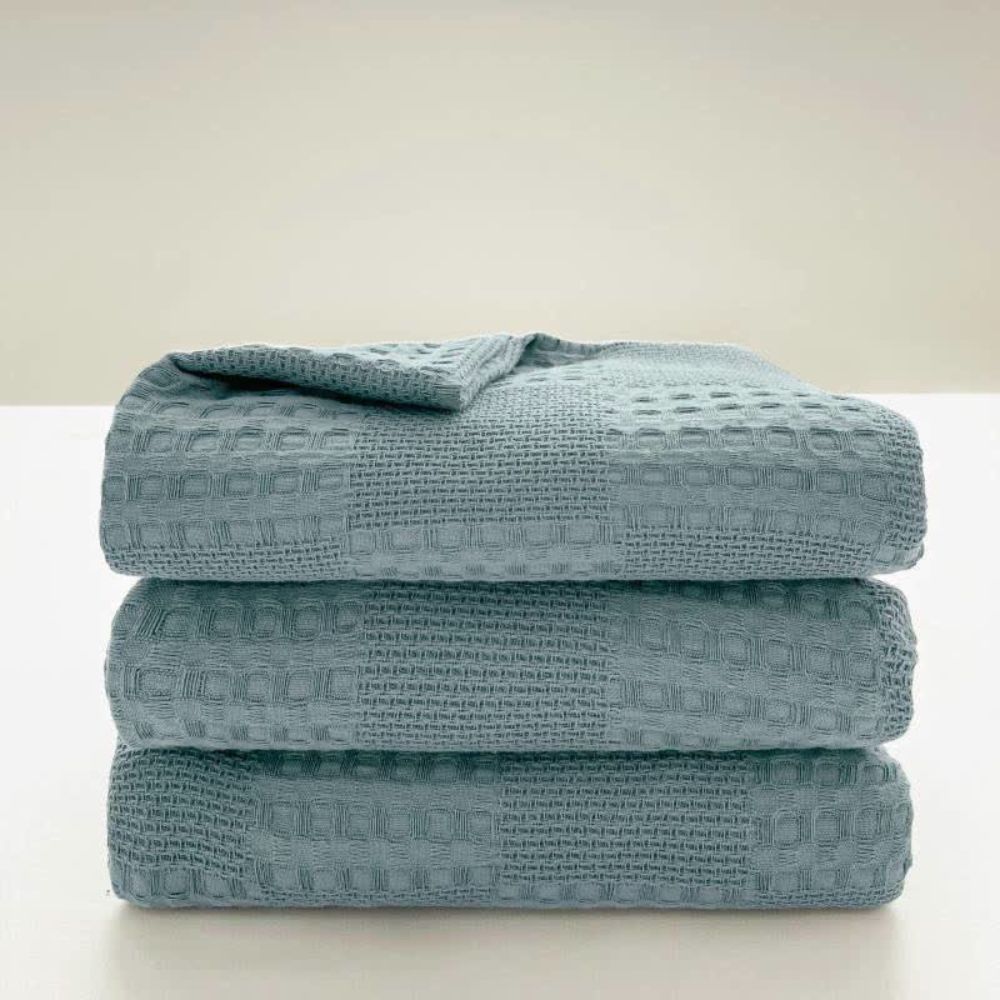 CozyHome | Blush Waffle Checkered Throw Blanket