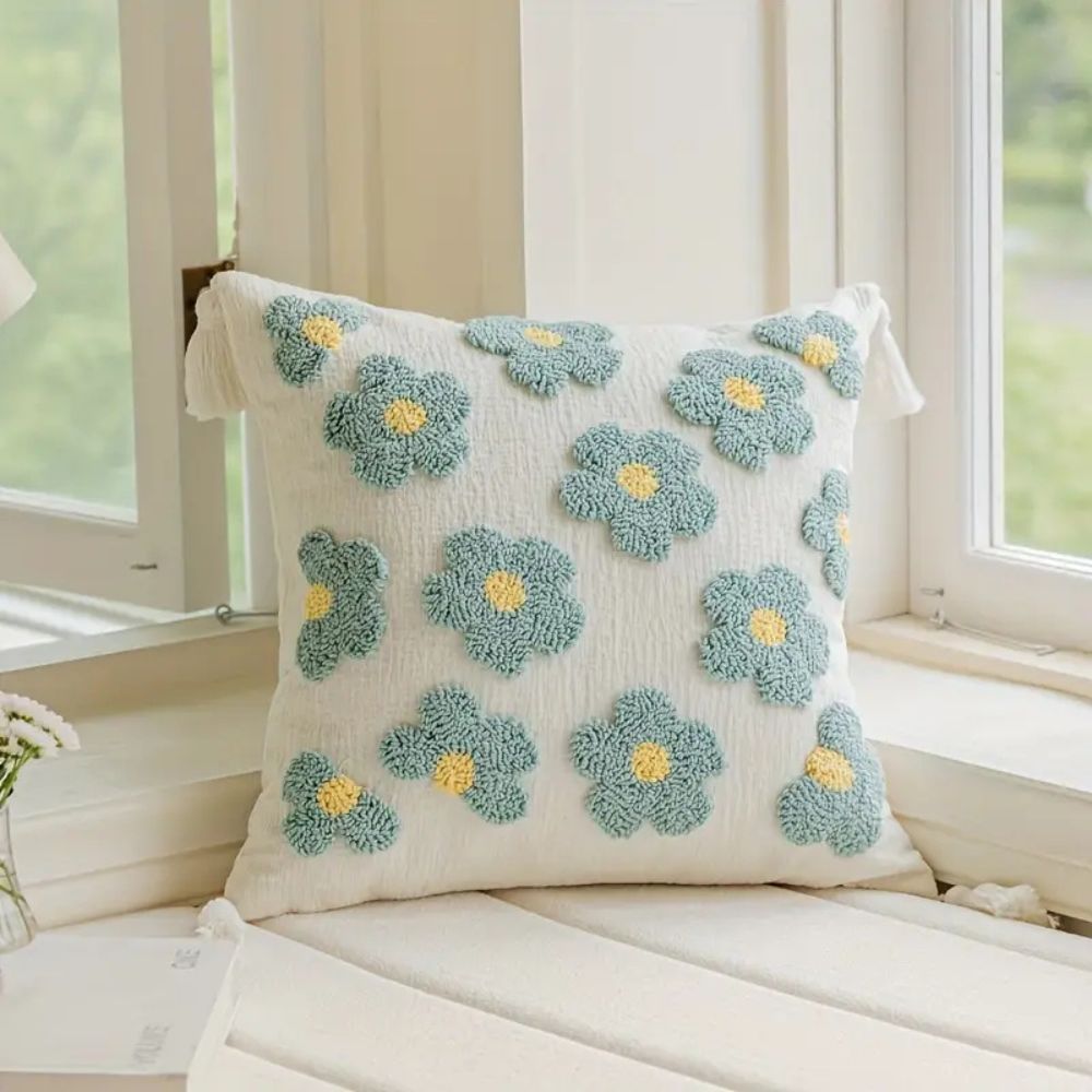 BohoNest | Tassel-Trimmed Floral Cushions