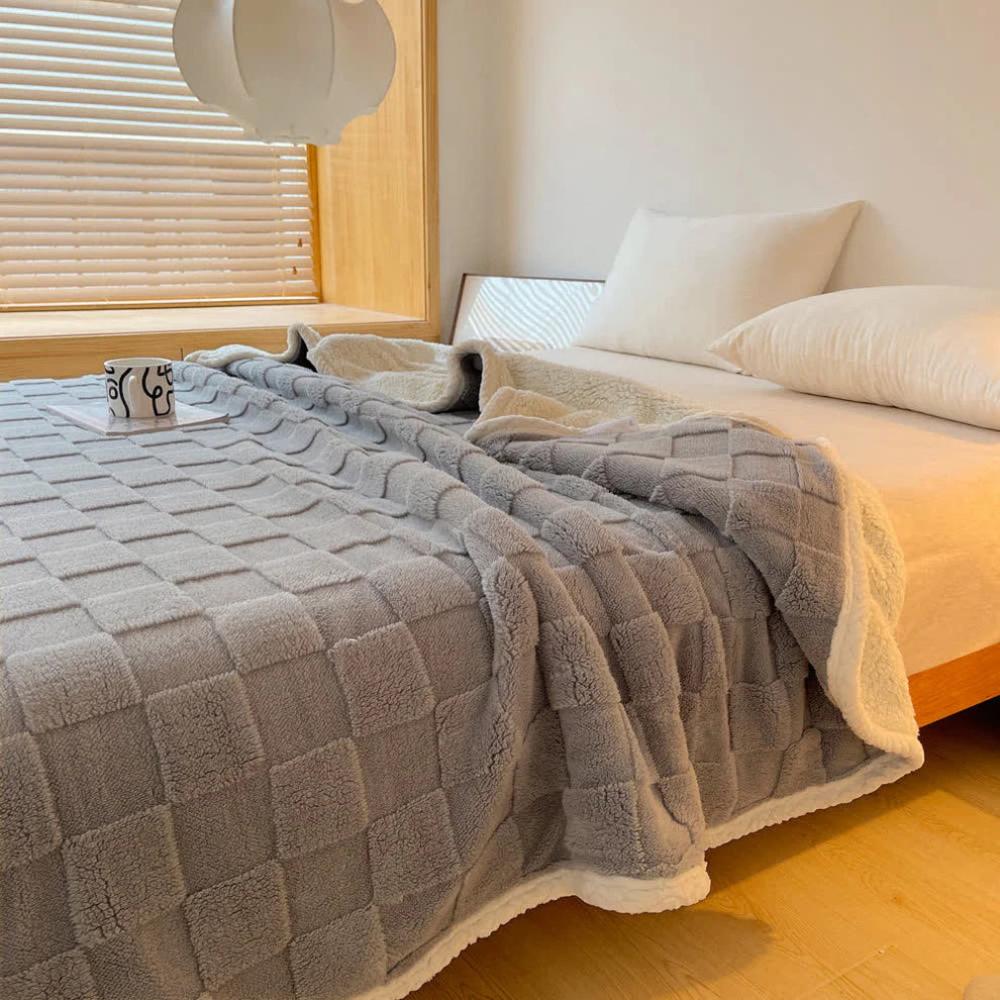 CozyHome | Plush Square Checkerboard Blanket