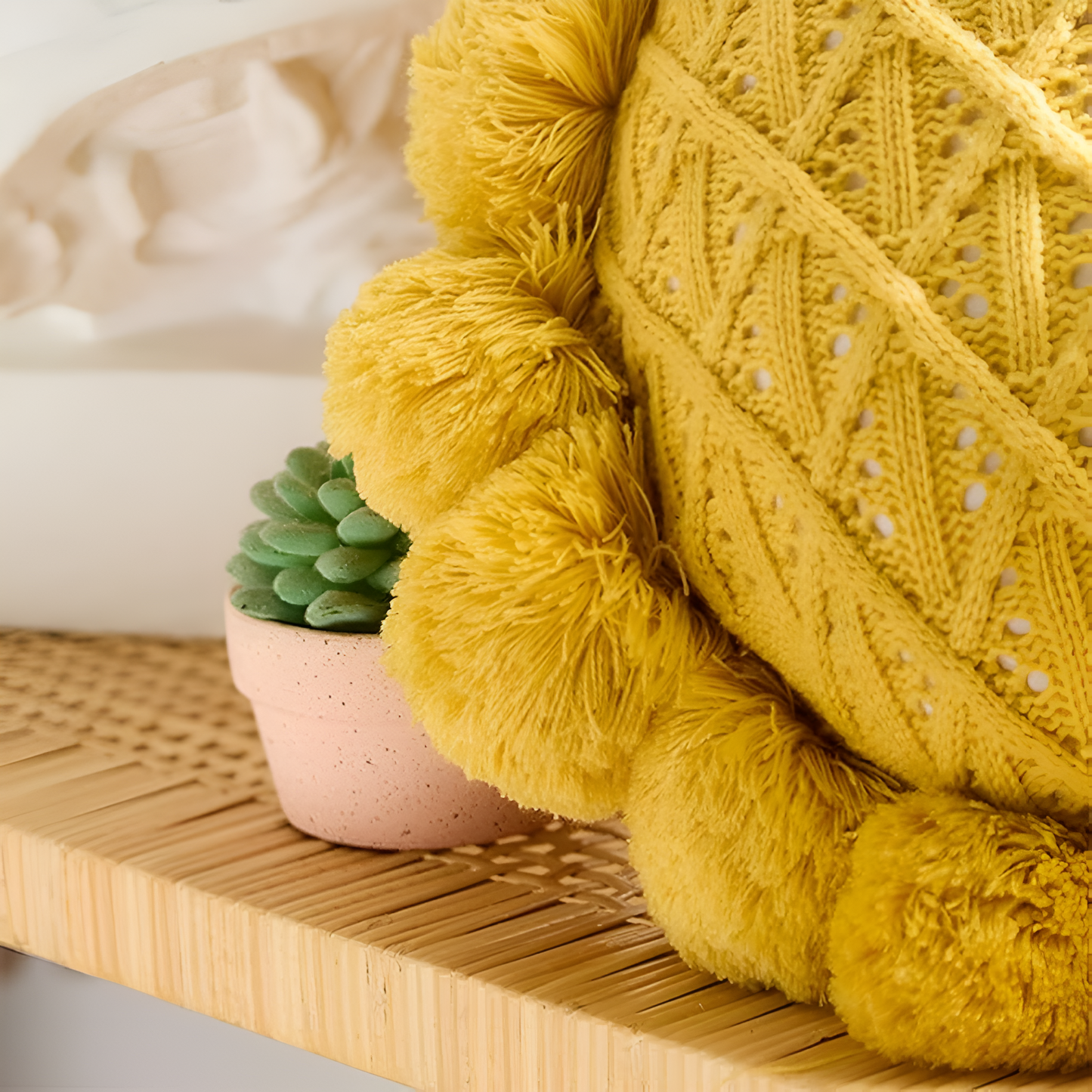ChicDecor | Sunflower Pom-Pom Cushion Pillow