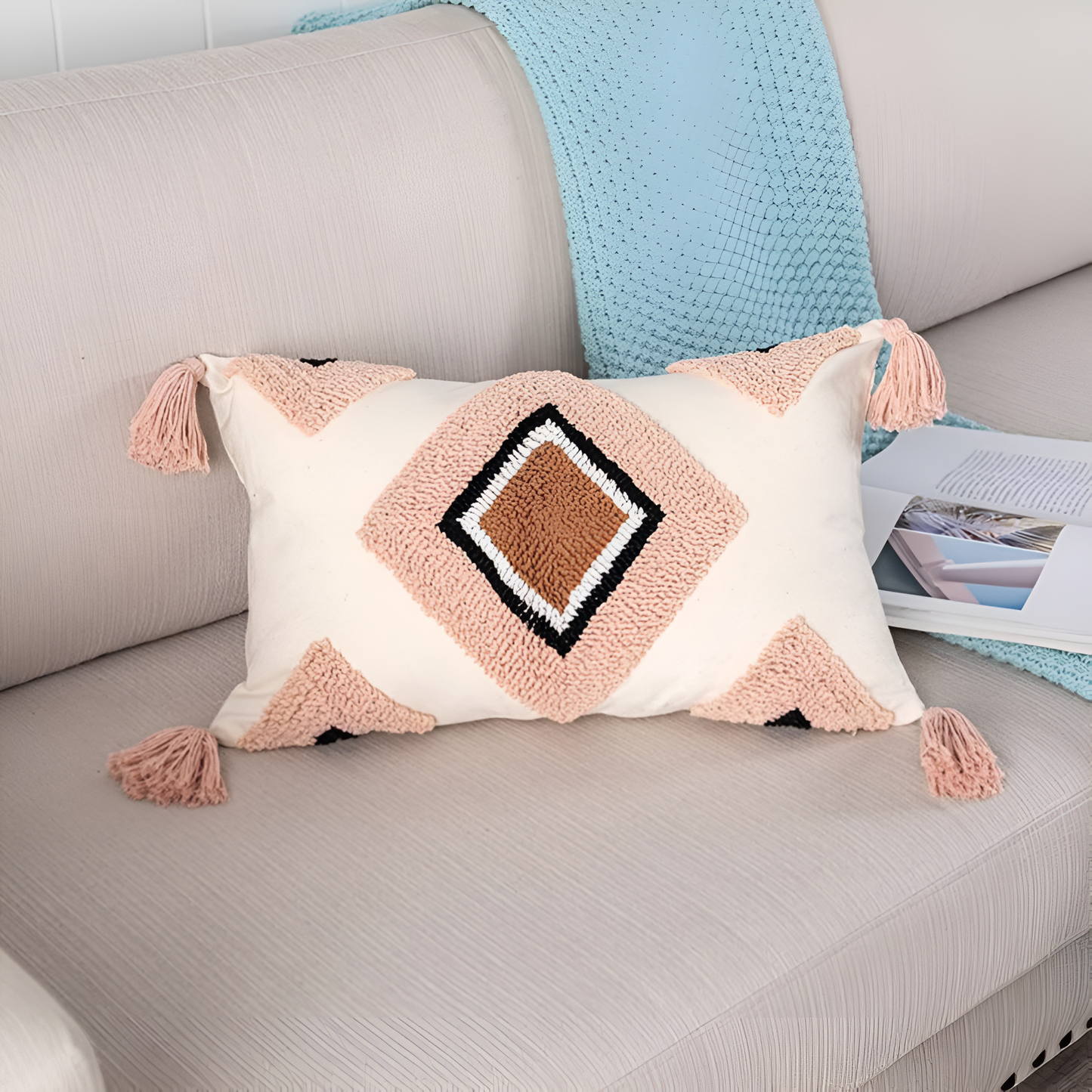 BohoNest | Tufted Embroidered Boho Cushion Cover
