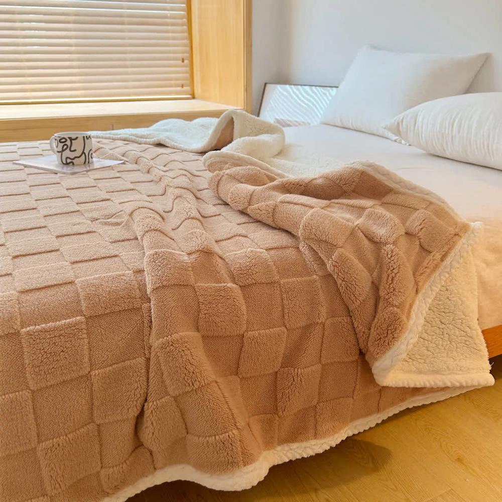 CozyHome | Plush Square Checkerboard Blanket