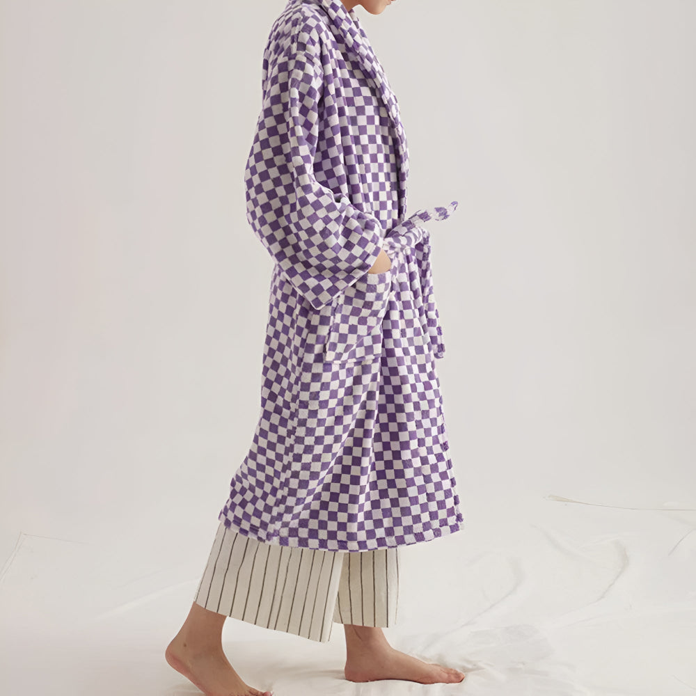 Cloud Weave | Checkerboard Pattern Bathrobe
