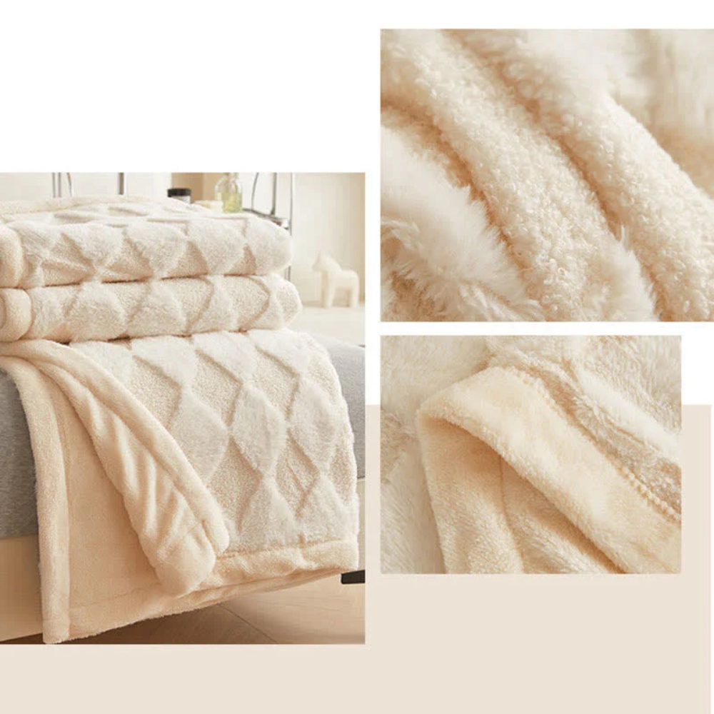 CozyNest | Soft Diamond Pattern Comfort Blanket