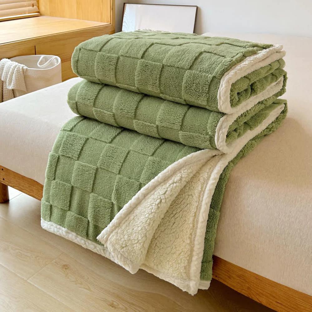 CozyHome | Plush Square Checkerboard Blanket
