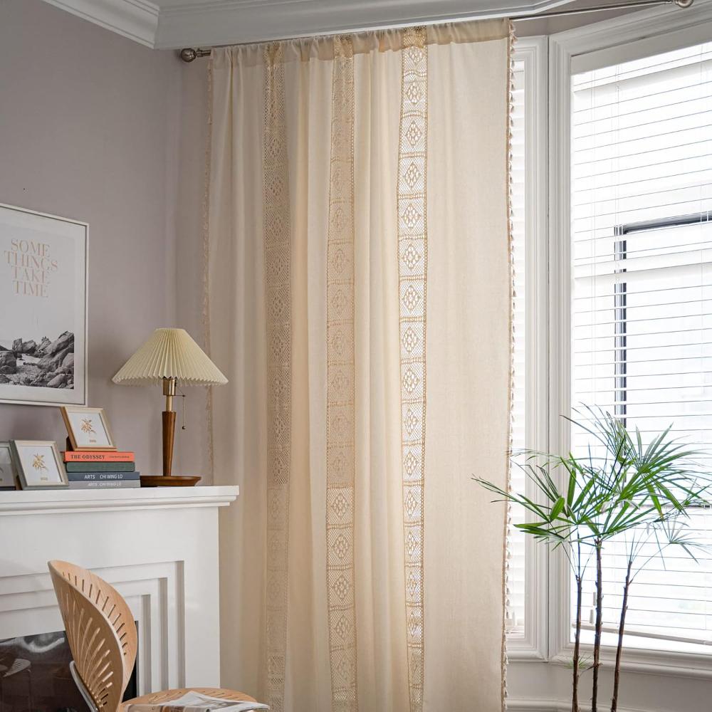 BohoHome | Boho Linen Curtain Drapes For Living Room
