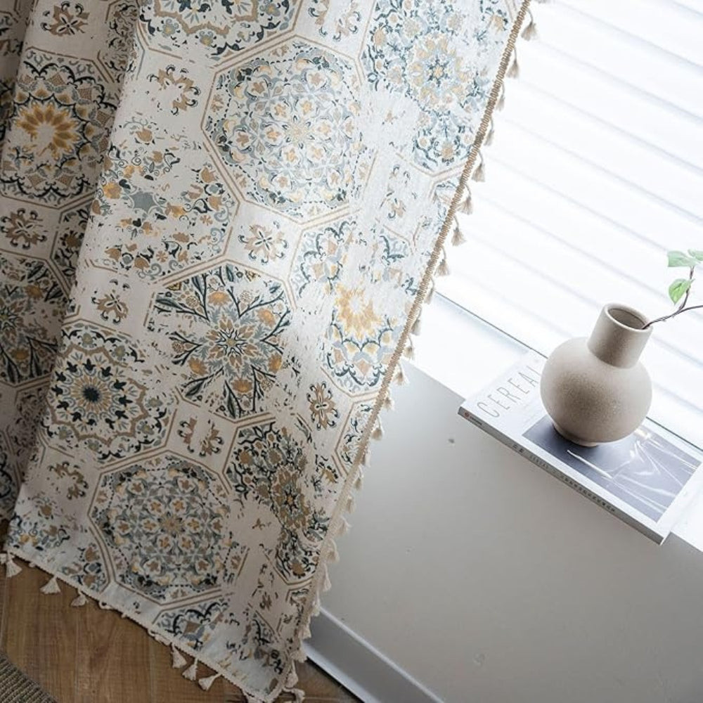 BotanicalBliss | Elegant Tassel Curtain Drapes