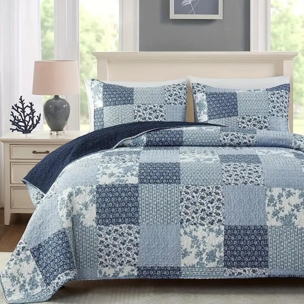 CozyNest | Plaid Patchwork Coverlet Bedding Set