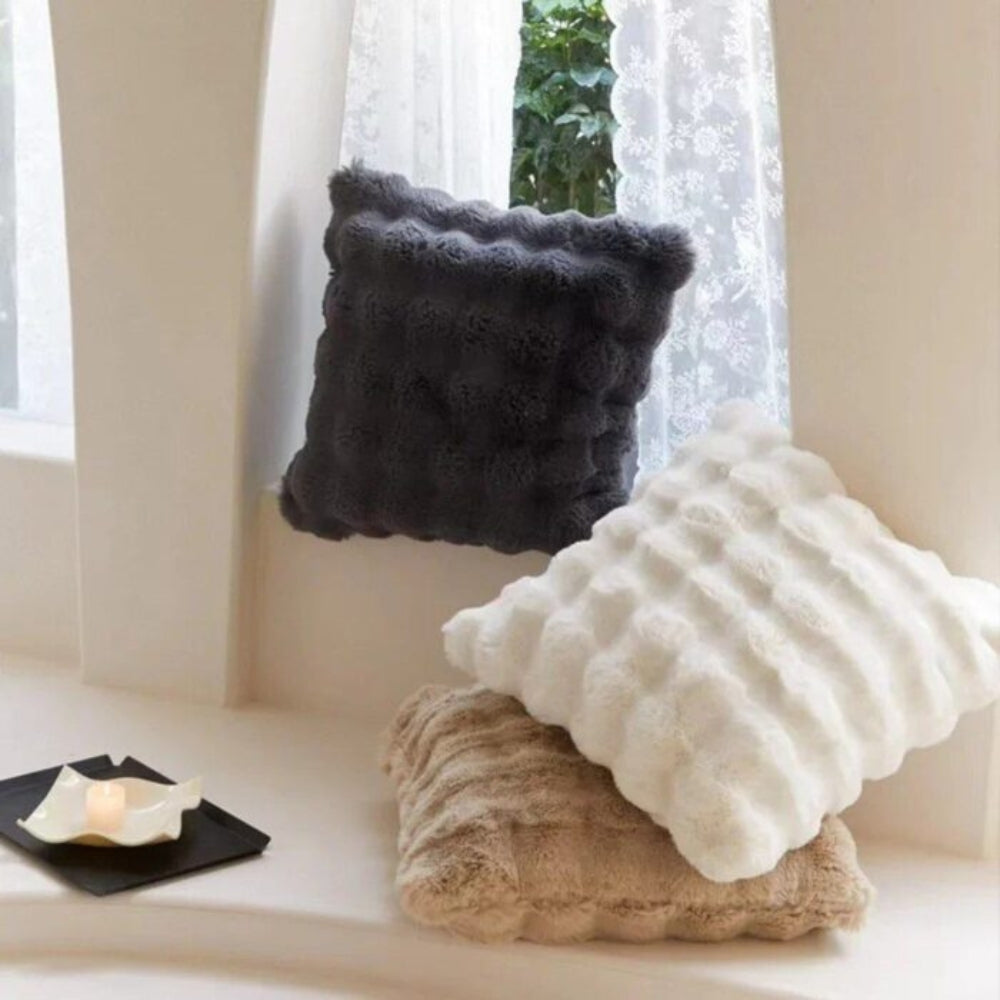 CozyNest | Rabbit Faux Fur Cushion Cover