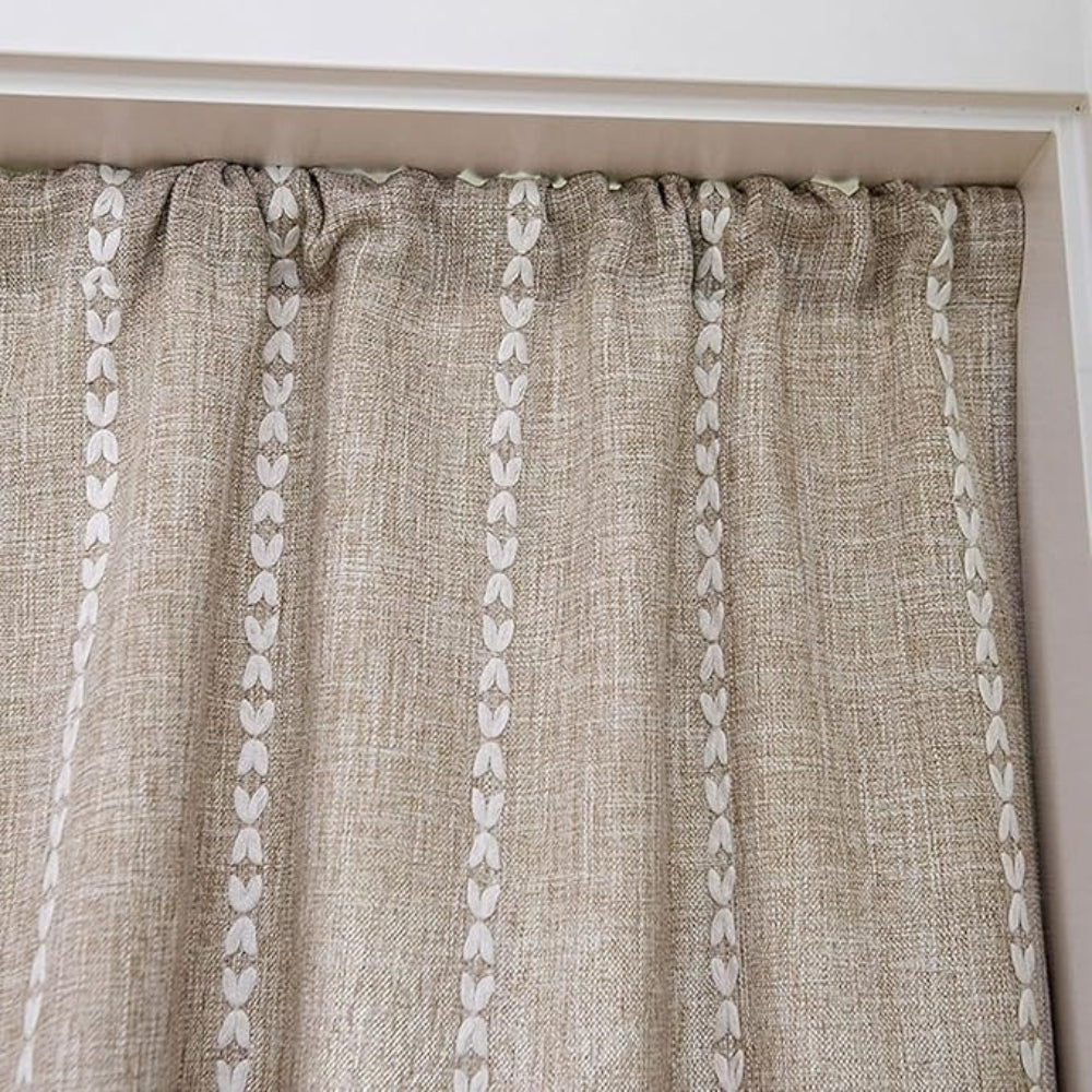 BohoHome | Boho Cotton Linen Kitchen Curtains