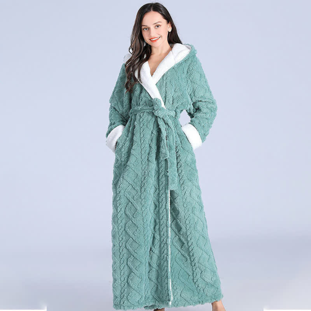 CozyWear | Plush Knitted Long Hooded Robe