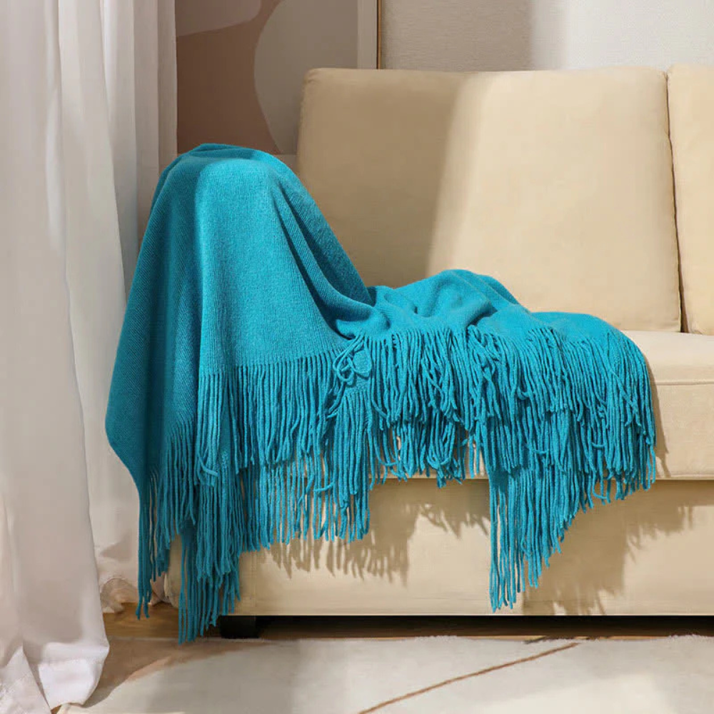 CozyWeave | Chunky Knit Tassel Throw Blanket