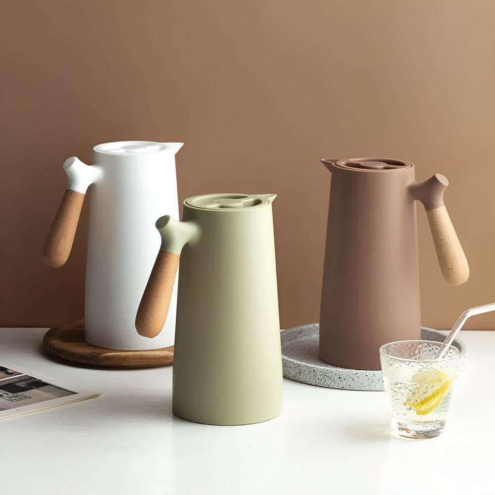 EcoServe | Elegant Insulated Carafe with Wooden Handle