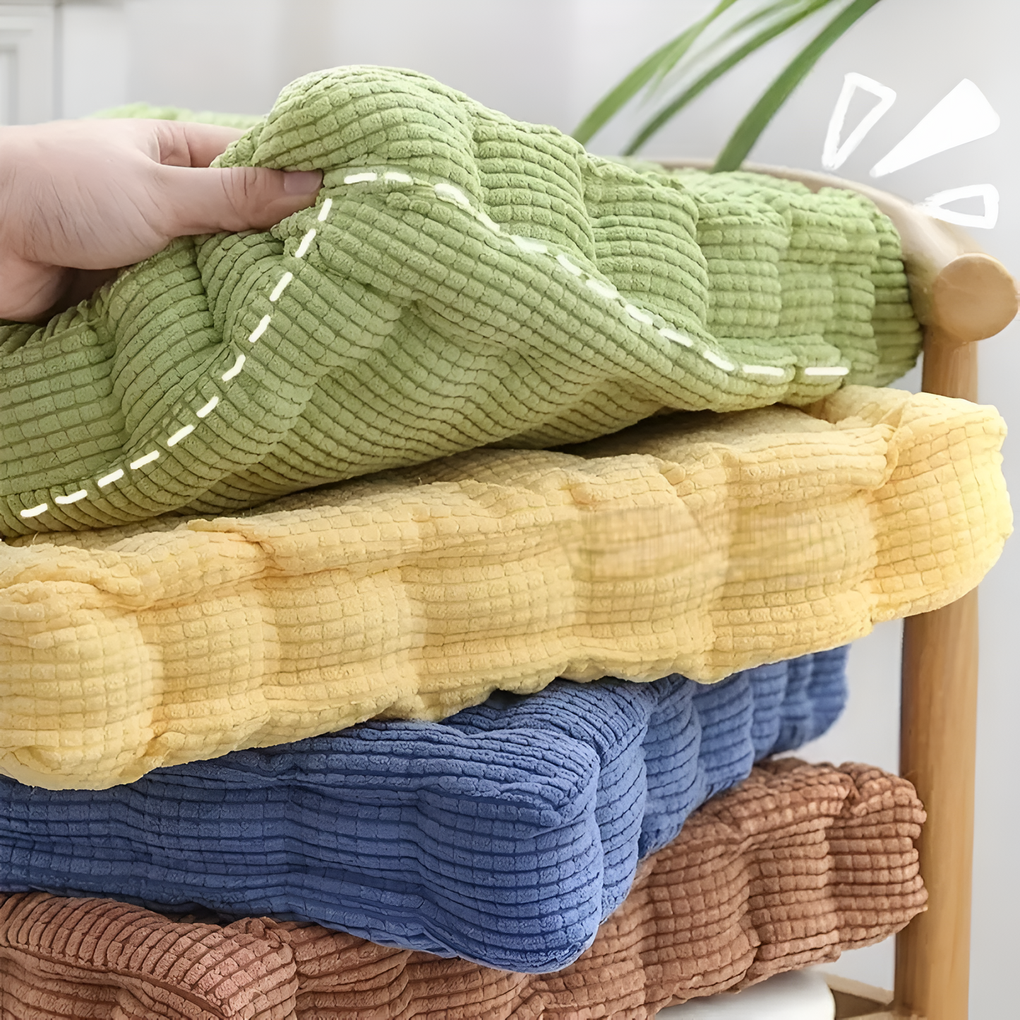 ComfyStack | Stackable Corduroy Chair Cushions