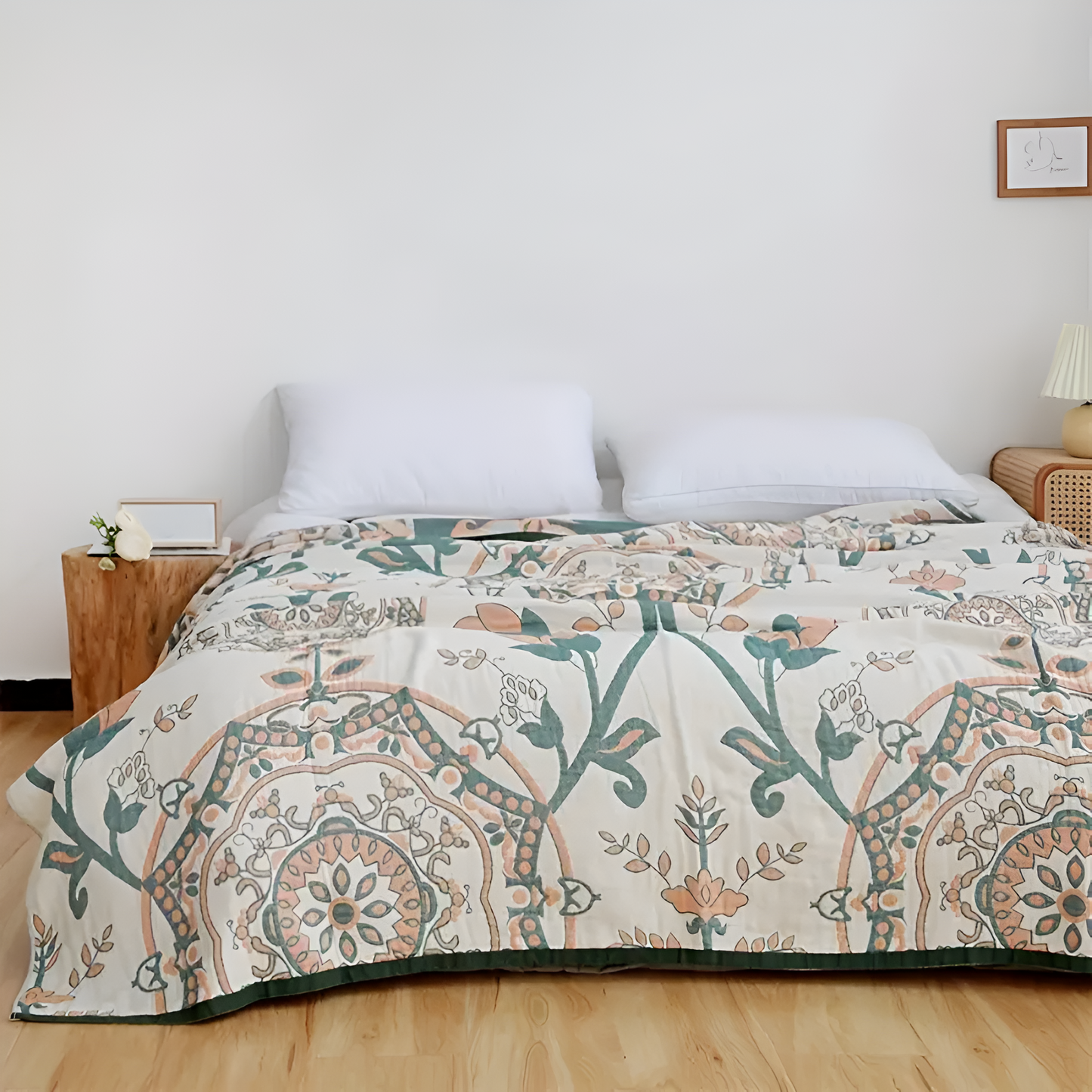 CozyNest | Floral Pattern Cotton Blanket