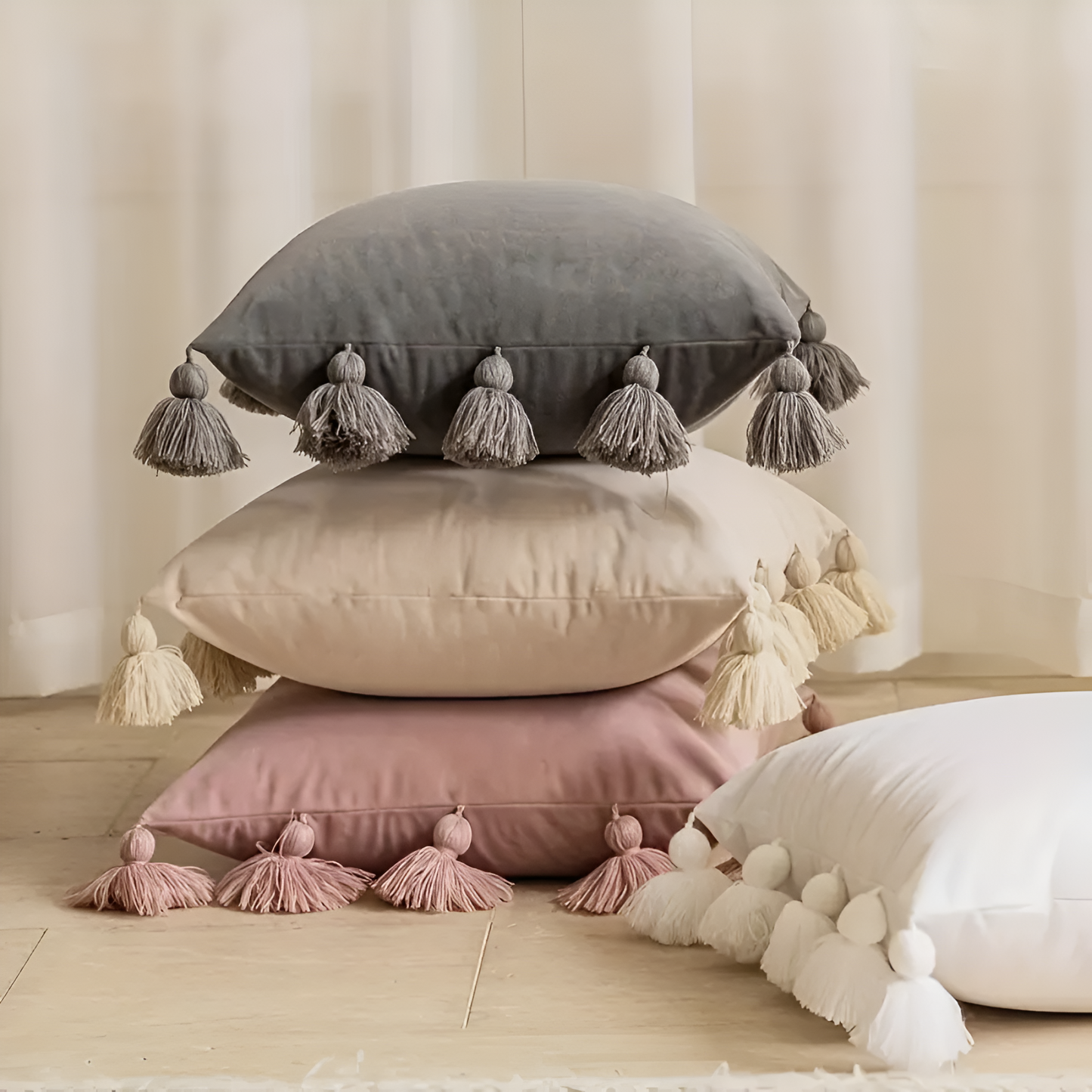 BohoNest | Bohemian Pompom Cushion Cover
