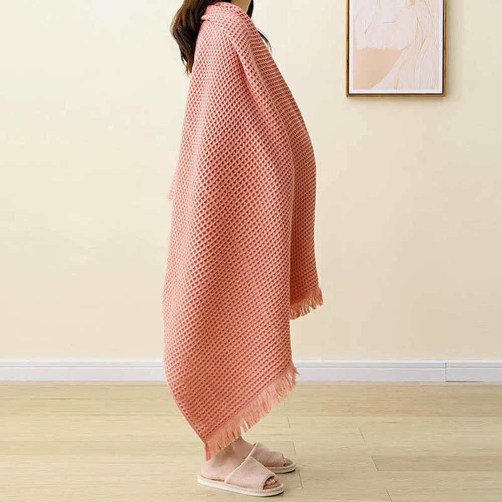 CottonLux | Pure Cotton Waffle Shawl Bath Towel