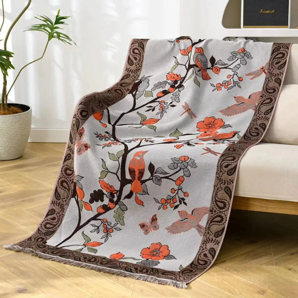 Countryside Charm | Bird Pattern Cotton Towel