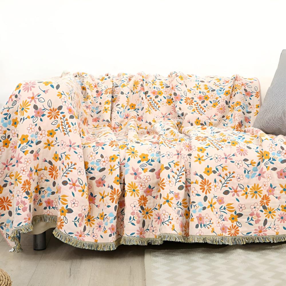 Daisy Dreamer | Reversible Tassel Throw Blanket