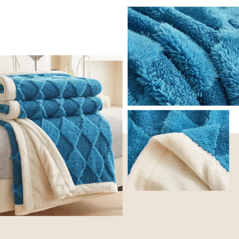 CozyNest | Soft Diamond Pattern Comfort Blanket