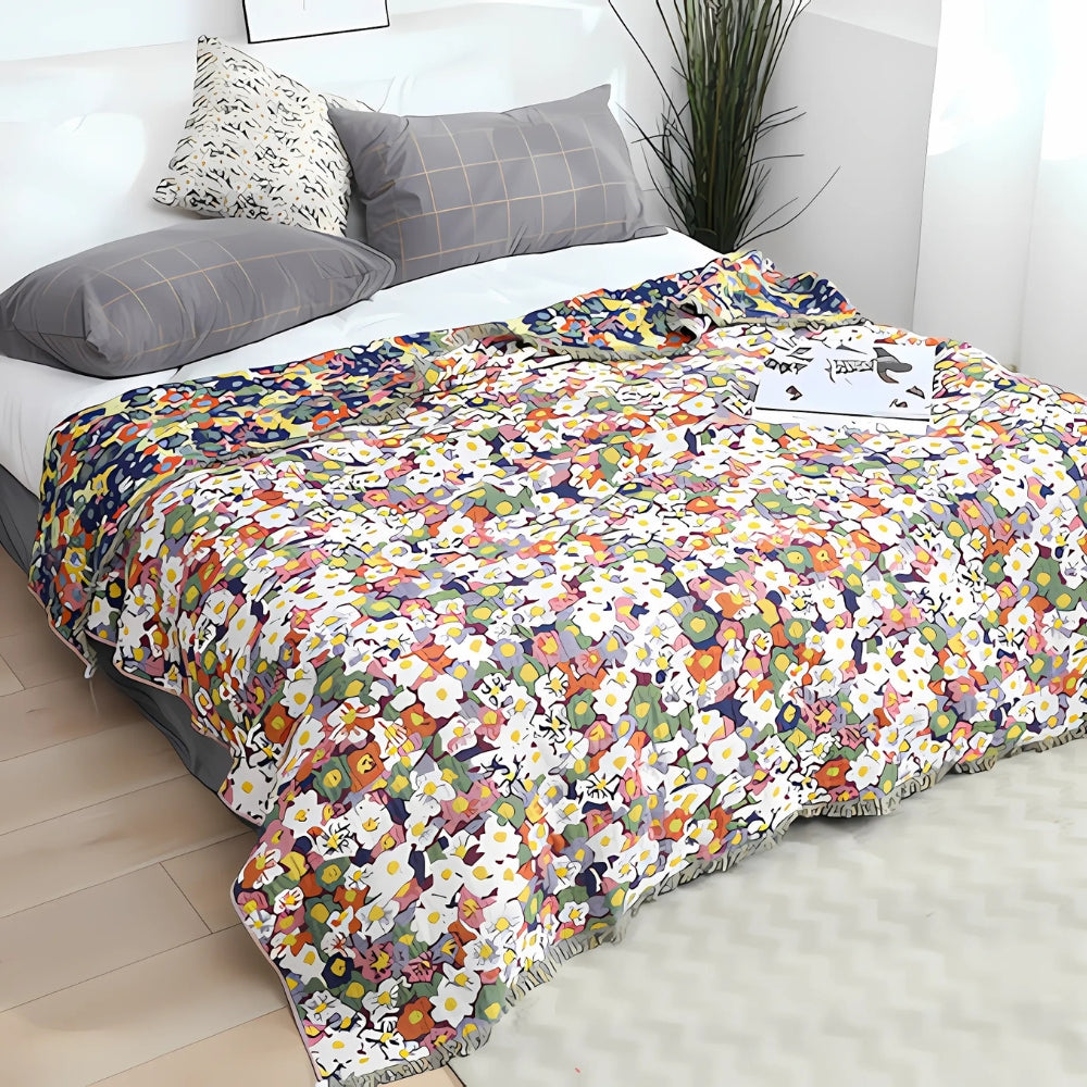 Daisy Dreamer | Reversible Tassel Throw Blanket