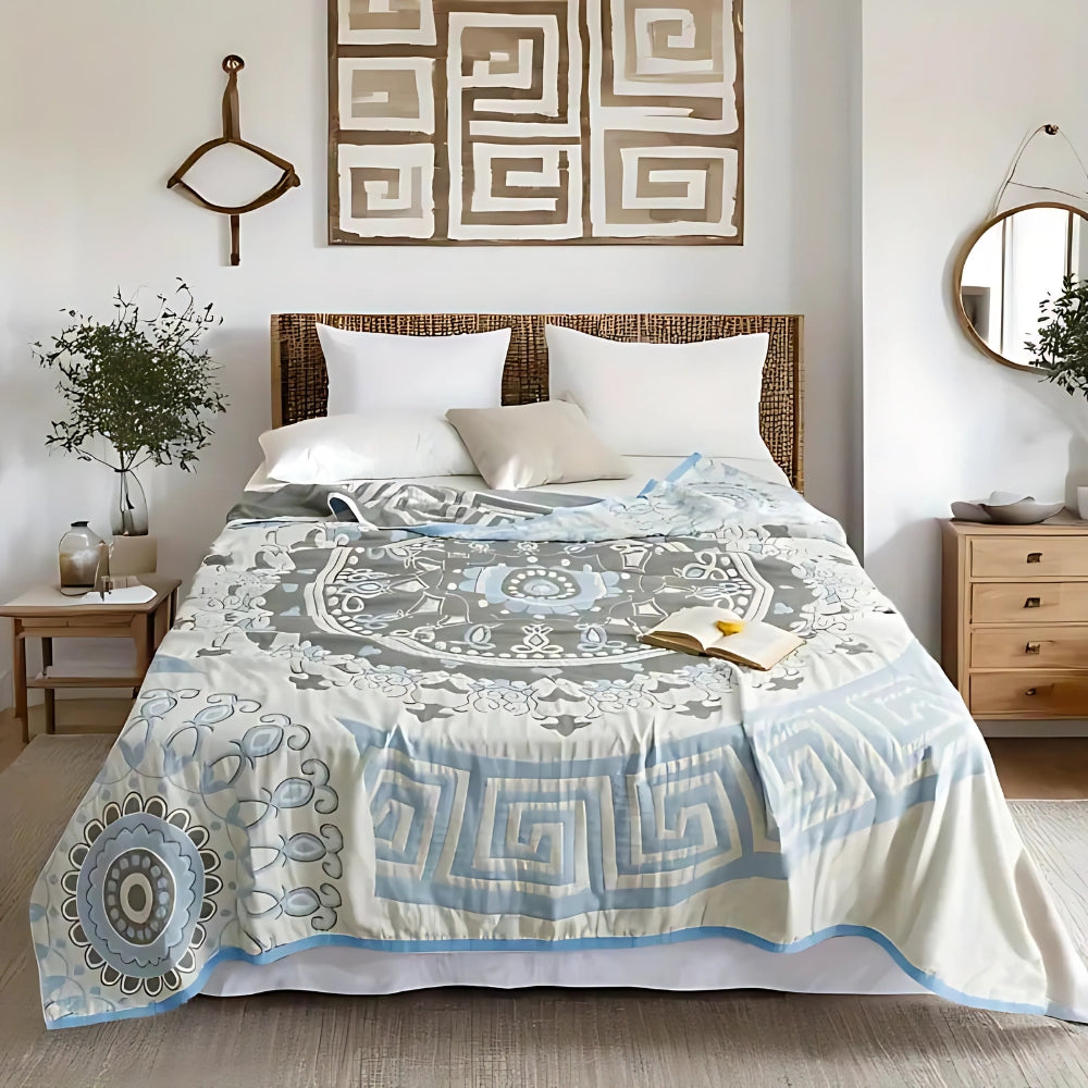 CozyWeave | Breathable Cotton Geometric Design Blanket