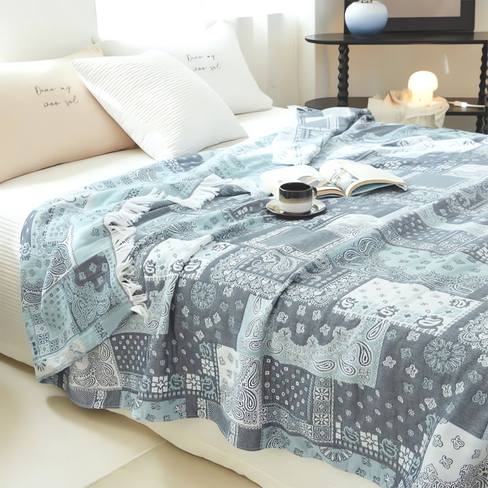 CozyWeave | Mosaic Pattern Cotton Gauze Blanket