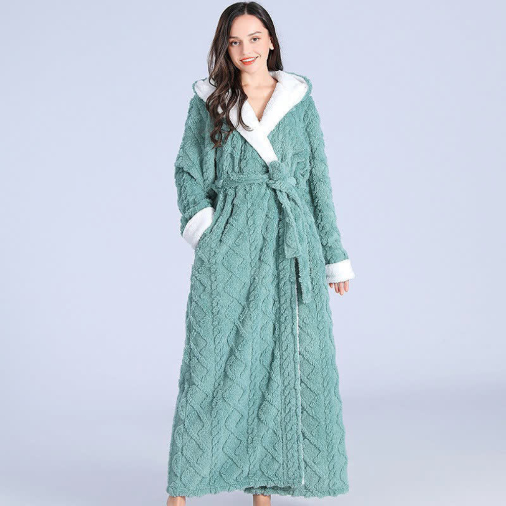 CozyWear | Plush Knitted Long Hooded Robe