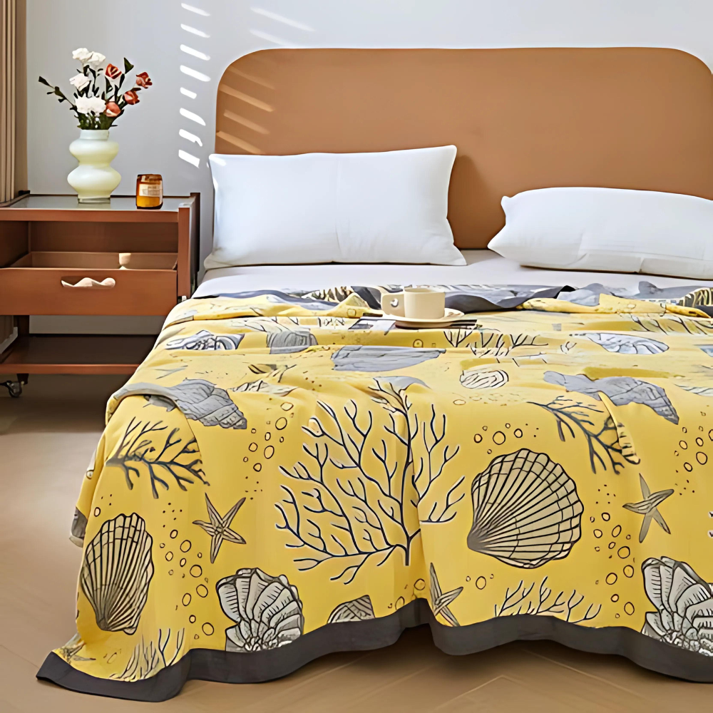 Coral Marine | Reversible Cooling Blanket For Summer