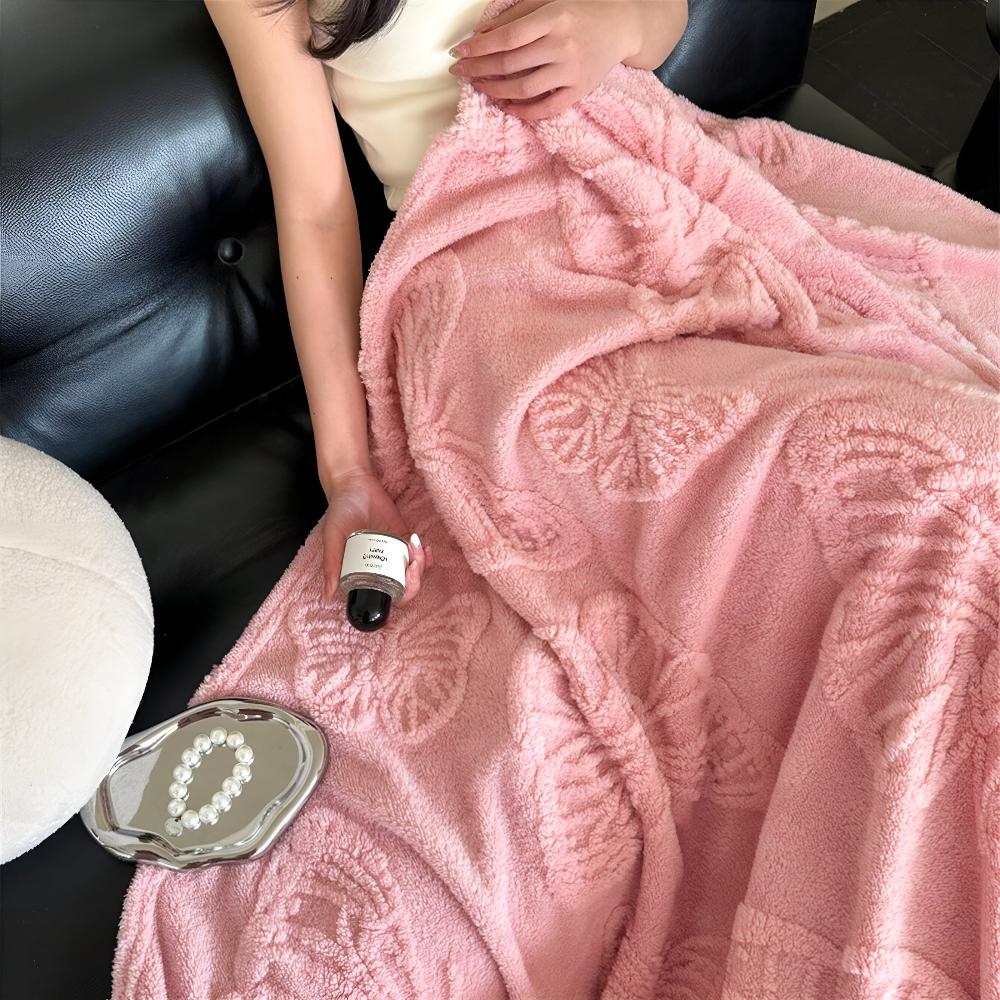 CozyNest | Butterfly Jacquard Flannel Blanket