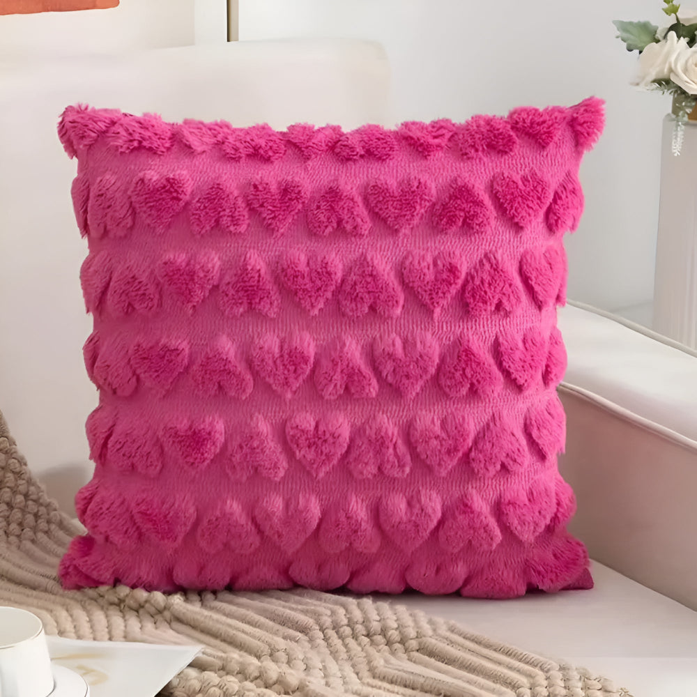 CozyNest | Plush Heart Cushion Cover