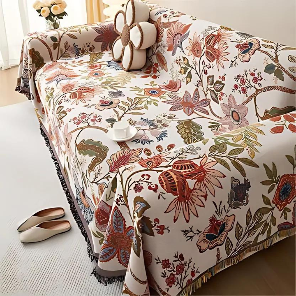 CountryCharm | Floral Patterned Decorative Throw Blanket