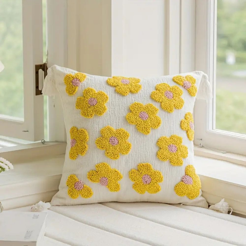BohoNest | Tassel-Trimmed Floral Cushions