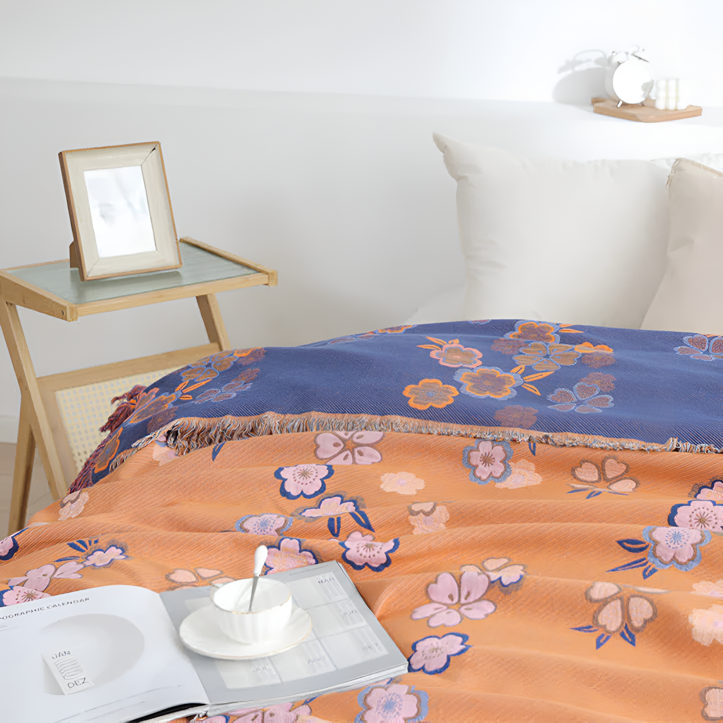 BloomingCo | Floral Tassel Throw Blanket