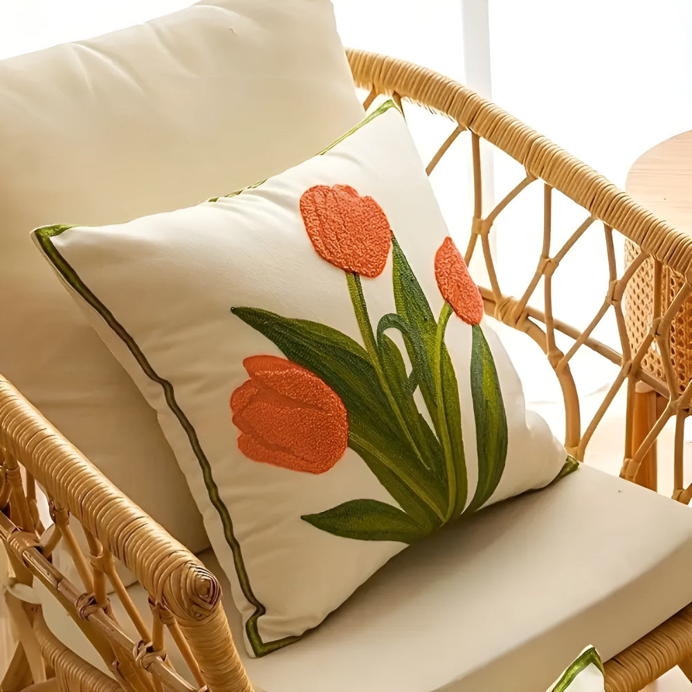 BloomingHome | Tulip Pattern Decorative Cushion Cover
