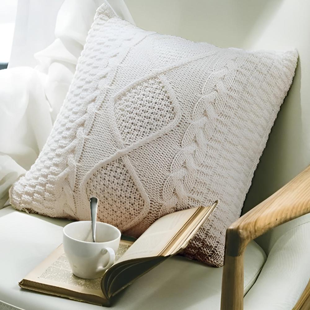 CozyNest | Braided Knitted Cushion Cover