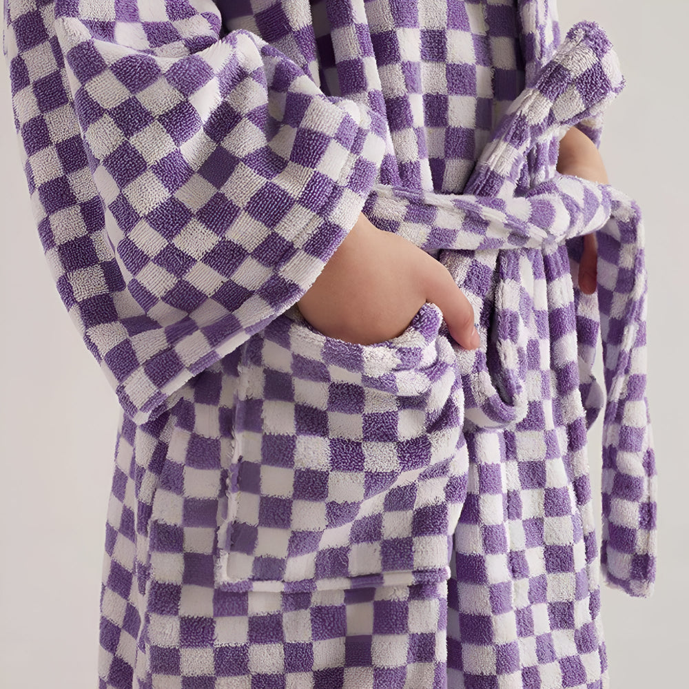 Cloud Weave | Checkerboard Pattern Bathrobe