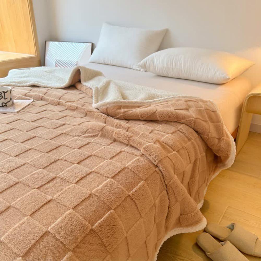 CozyHome | Plush Square Checkerboard Blanket