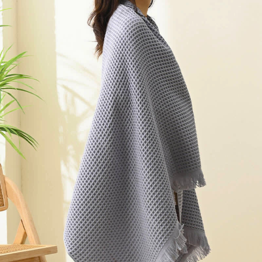 CottonLux | Pure Cotton Waffle Shawl Bath Towel