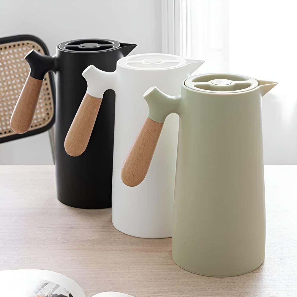 EcoServe | Elegant Insulated Carafe with Wooden Handle