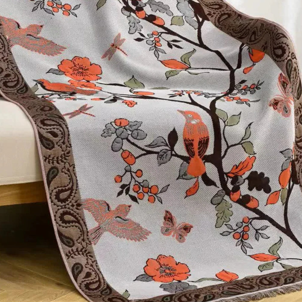 Countryside Charm | Bird Pattern Cotton Towel