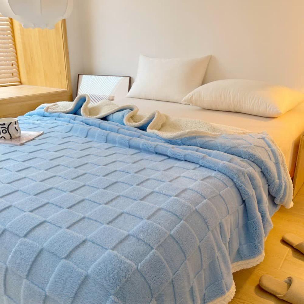 CozyHome | Plush Square Checkerboard Blanket